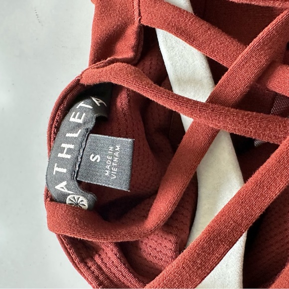 Athleta Hyper Focused Powervita Bra Dress in Dried Cinnamon Rust Color Size S - Picture 4 of 9
